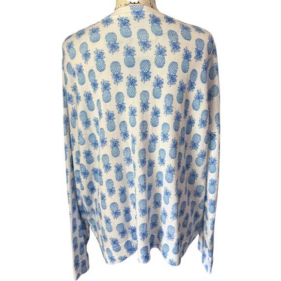 Lilly Pulitzer Tensley Sweater Size XL Pineapple Knit Cotton Crew Neck Pullover - Picture 3 of 7